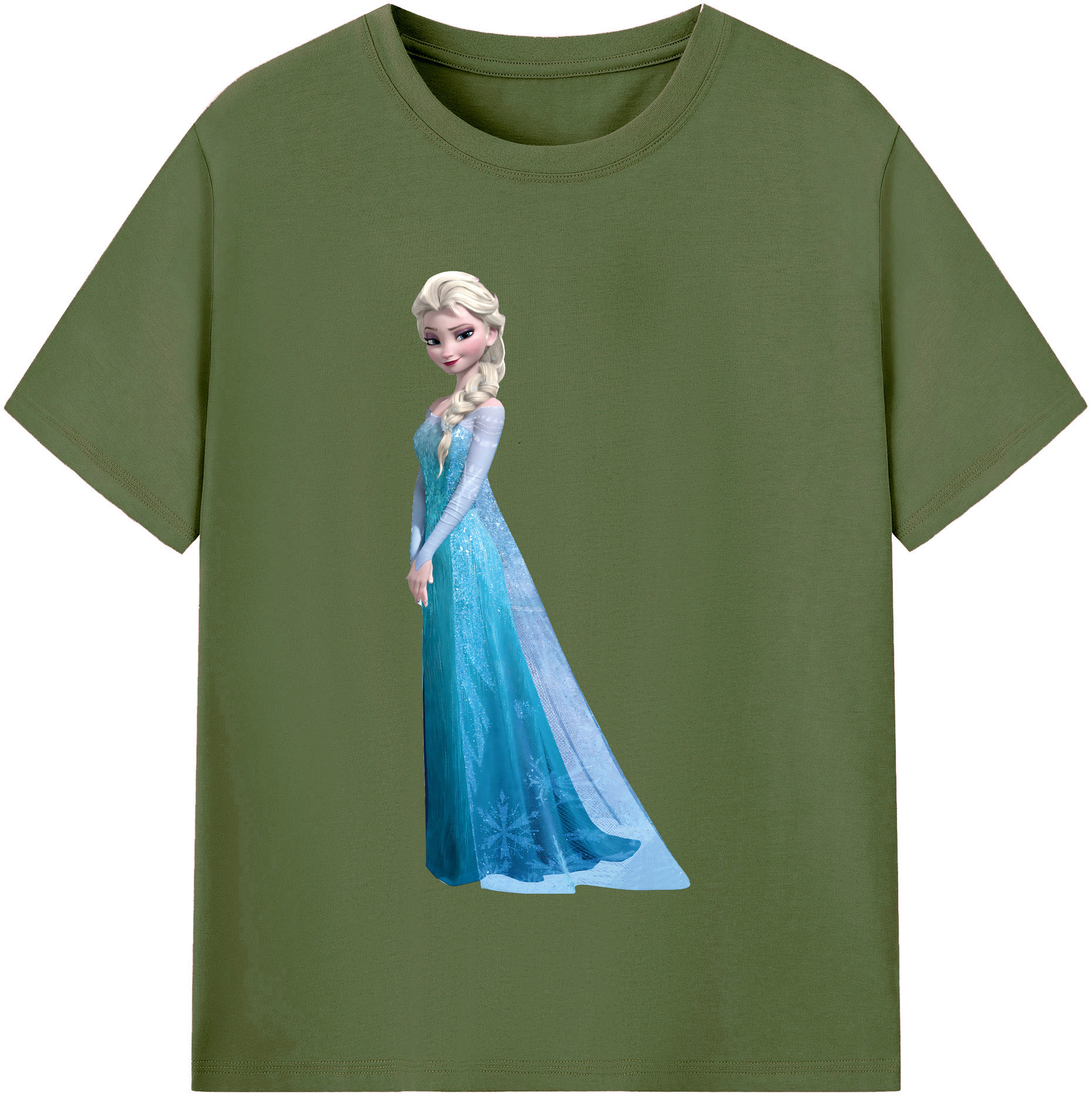 （画像用） アナと雪の女王 アンナ エルサ Frozen Anna Elsa 綿100％半袖Tシャツ（フロントプリント）